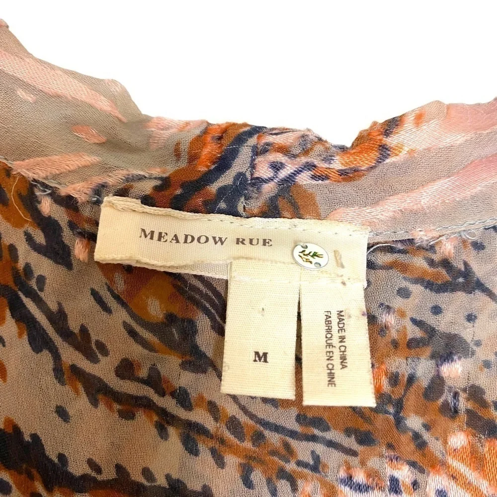 ANTHROPOLOGIE-MEADOW Rue Briarcliff Tie Neck Blouse - Picture 13 of 16